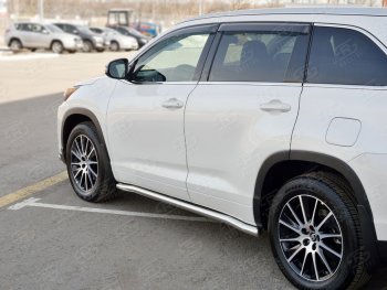 25 999 р. Защита порогов SLITKOFF из круглой трубы диаметром 63 мм SLITKOFF v3  Toyota Highlander  XU50 (2013-2017) дорестайлинг  с доставкой в г. Краснодар. Увеличить фотографию 3