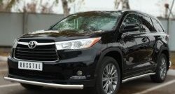 23 949 р. Защита порогов из круглой трубы диаметром 63 мм SLITKOFF  Toyota Highlander  XU50 (2013-2017) дорестайлинг  с доставкой в г. Краснодар. Увеличить фотографию 2