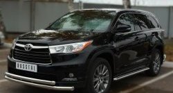 33 949 р. Широкая защита порогов SLITKOFF  Toyota Highlander  XU50 (2013-2017) дорестайлинг  с доставкой в г. Краснодар. Увеличить фотографию 3