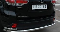 20 999 р. Защита заднего бампера (Ø63 и 42 мм, с углами, нержавейка) SLITKOFF  Toyota Highlander  XU50 (2013-2017) дорестайлинг  с доставкой в г. Краснодар. Увеличить фотографию 3