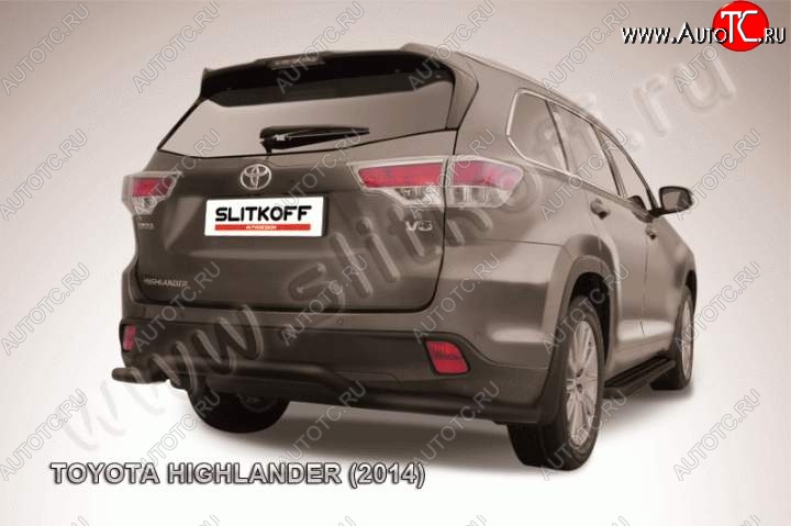 12 399 р. Защита задняя Slitkoff Toyota Highlander XU50 дорестайлинг (2013-2017) (Цвет: серебристый)  с доставкой в г. Краснодар