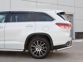 17 999 р. Защита заднего бампера (Ø63 мм уголки, нержавейка) SLITKOFF Toyota Highlander XU50 дорестайлинг (2013-2017)  с доставкой в г. Краснодар. Увеличить фотографию 2