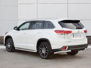 17 999 р. Защита заднего бампера (Ø63 мм уголки, нержавейка) SLITKOFF Toyota Highlander XU50 дорестайлинг (2013-2017)  с доставкой в г. Краснодар. Увеличить фотографию 4