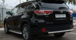 Защита заднего бампера (Ø63 мм, нержавейка) SLITKOFF Toyota (Тойота) Highlander (Хайлэндер)  XU50 (2013-2017) XU50 дорестайлинг