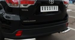 16 299 р. Защита заднего бампера (Ø63 мм уголки, нержавейка) SLITKOFF Toyota Highlander XU50 дорестайлинг (2013-2017)  с доставкой в г. Краснодар. Увеличить фотографию 3