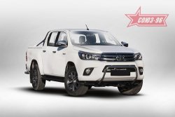 13 589 р. Защита переднего бампера под ПТФ Souz-96 (d42) Toyota Hilux AN120 дорестайлинг (2016-2020)  с доставкой в г. Краснодар. Увеличить фотографию 2