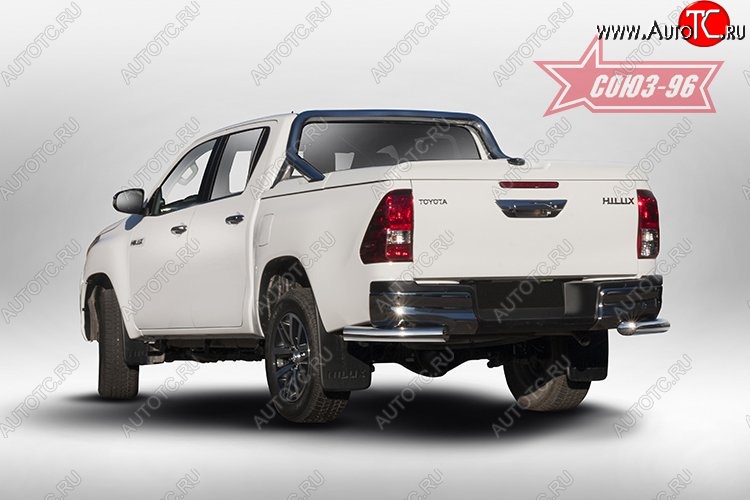 13 769 р. Защита заднего бампера из боковых уголков Souz-96 (d76) Toyota Hilux AN120 дорестайлинг (2016-2020)  с доставкой в г. Краснодар