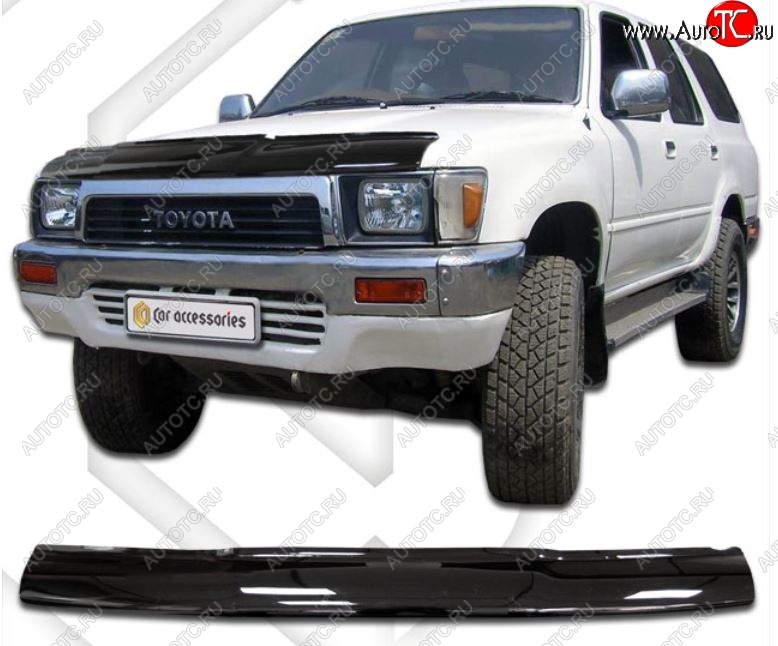 1 899 р. Дефлектор капота CA-Plastiс  Toyota Hilux Surf  N120,N130 (1989-1991) 5 дв. дорестайлинг (Classic черный, Без надписи)  с доставкой в г. Краснодар