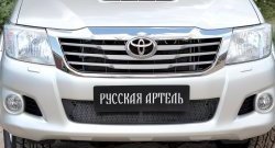 1 999 р. Защитная сетка решетки переднего бампера (рестайлинг) РА  Toyota Hilux  AN20,AN30 (2011-2016)  2-ой рестайлинг  с доставкой в г. Краснодар. Увеличить фотографию 3