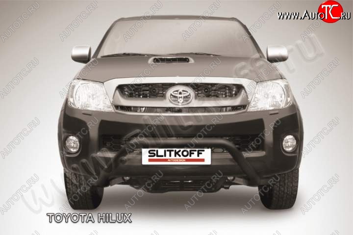 24 699 р. Кенгурятник d57 низкий широкий мини Slitkoff  Toyota Hilux  AN10,AN20 (2008-2011) 1-ый рестайлинг (Цвет: серебристый)  с доставкой в г. Краснодар