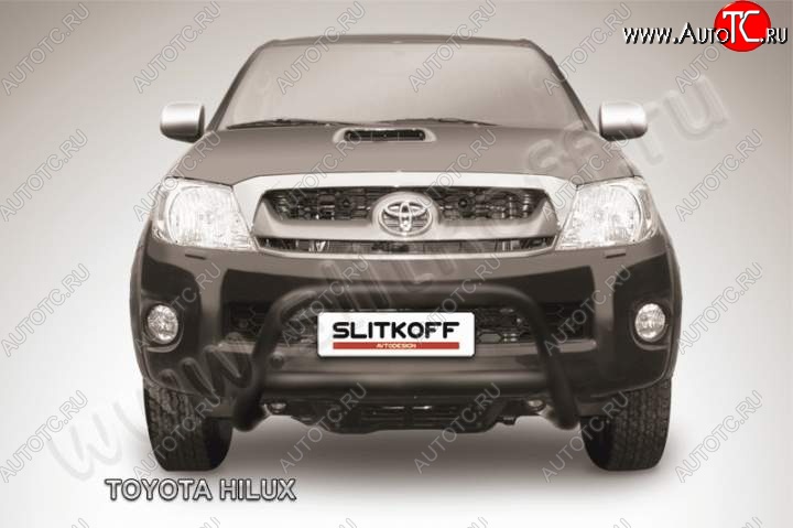 22 499 р. Кенгурятник d57 низкий Slitkoff  Toyota Hilux  AN10,AN20 (2008-2011) 1-ый рестайлинг (Цвет: серебристый)  с доставкой в г. Краснодар