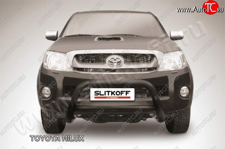 26 399 р. Кенгурятник d76 низкий Slitkoff  Toyota Hilux  AN10,AN20 (2008-2011) 1-ый рестайлинг (Цвет: серебристый)  с доставкой в г. Краснодар