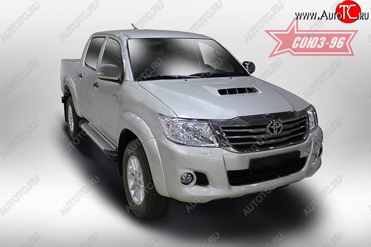 9 899 р. Пороги из алюминиевого профиля Souz-96 Toyota Hilux AN20,AN30  2-ой рестайлинг (2011-2016)  с доставкой в г. Краснодар