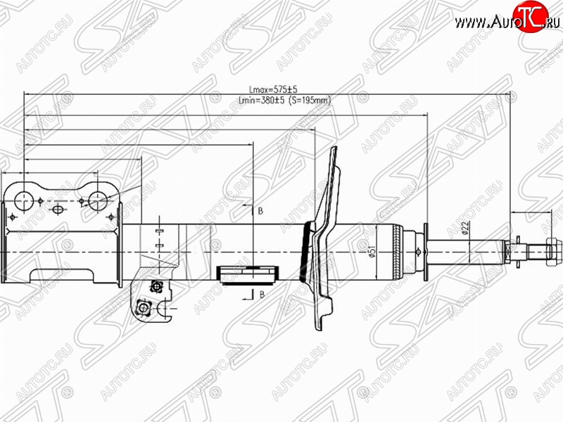 3 499 р. Правый амортизатор передний SAT  Toyota Ipsum  ACM20 - Noah  1  с доставкой в г. Краснодар