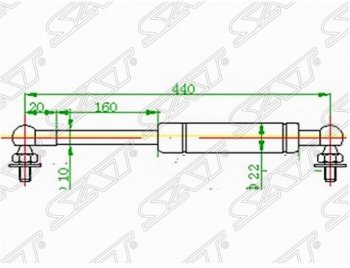 Газовый упор капота SAT Toyota Land Cruiser 100 дорестайлинг (1998-2002)