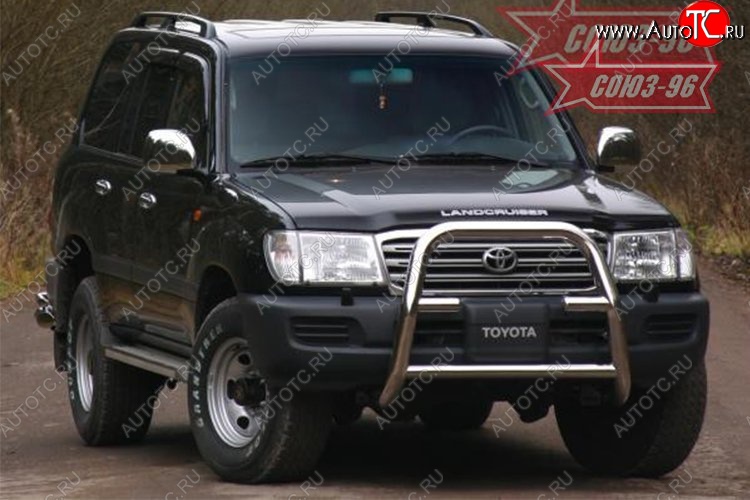 23 039 р. Защита переднего бампера под лебедку Souz-96 (d76) Toyota Land Cruiser 100 дорестайлинг (1998-2002)  с доставкой в г. Краснодар