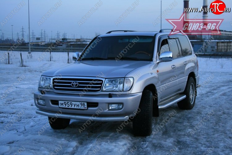 14 984 р. Защита переднего бампера одинарная Souz-96 (d76) Toyota Land Cruiser 100 дорестайлинг (1998-2002)  с доставкой в г. Краснодар