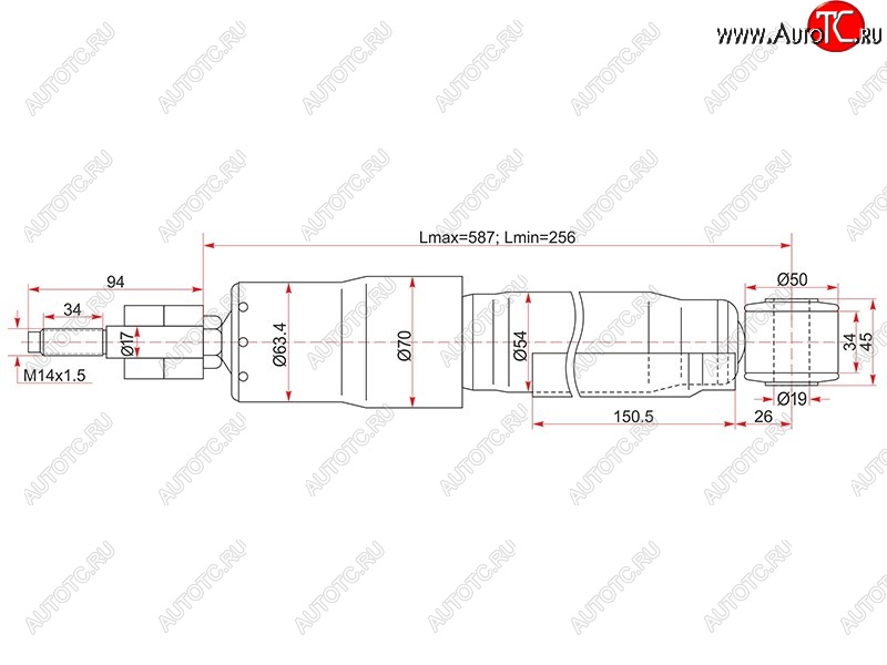 2 769 р. Амортизатор задний LH=RH SAT  Toyota Land Cruiser  100 (1998-2007) дорестайлинг, 1-ый рестайлинг, 2-ой рестайлинг  с доставкой в г. Краснодар