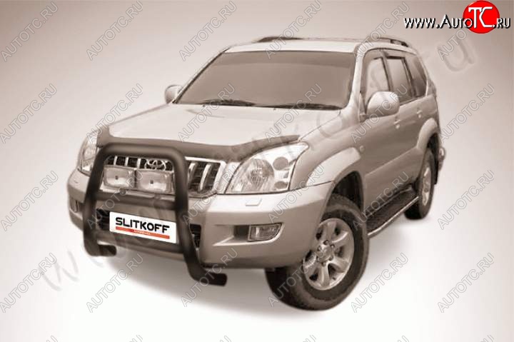 25 899 р. Кенгурятник d76 высокий  Toyota Land Cruiser Prado  J120 (2002-2009) (Цвет: серебристый)  с доставкой в г. Краснодар