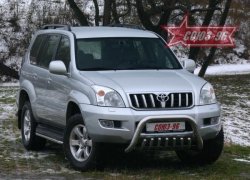 24 794 р. Защита переднего бампера Souz-96 (d76) Toyota Land Cruiser Prado J120 (2002-2009)  с доставкой в г. Краснодар. Увеличить фотографию 1