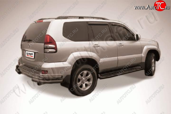 7 399 р. Уголки d76+d42 двойные Slitkoff (сталь окрашенная)  Toyota Land Cruiser Prado  J120 (2002-2009) (Цвет: серебристый)  с доставкой в г. Краснодар