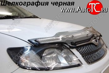 2 299 р. Защита фар (J120-J125) CA-Plastic  Toyota Land Cruiser Prado  J120 (2002-2009) (Шелкография черная)  с доставкой в г. Краснодар