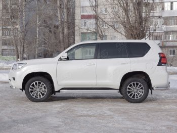 Защита порогов (Ø42 мм, нержавейка) SLITKOFF Toyota Land Cruiser Prado J150 2-ой рестайлинг (2017-2020)