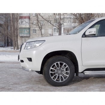 20 399 р. Защита переднего бампера (Ø63 мм, нержавейка) SLITKOFF  Toyota Land Cruiser Prado  J150 (2017-2020) 2-ой рестайлинг  с доставкой в г. Краснодар. Увеличить фотографию 4