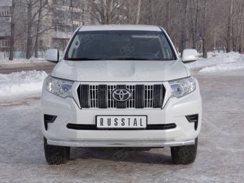 Защита переднего бампера (Ø63 мм, нержавейка) SLITKOFF Toyota (Тойота) Land Cruiser Prado (Лэнд)  J150 (2017-2020) J150 2-ой рестайлинг