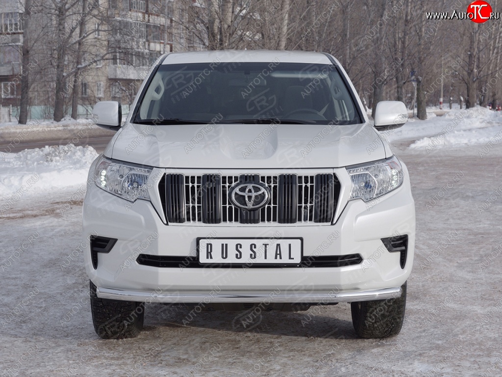 20 399 р. Защита переднего бампера (Ø63 мм, нержавейка) SLITKOFF  Toyota Land Cruiser Prado  J150 (2017-2020) 2-ой рестайлинг  с доставкой в г. Краснодар