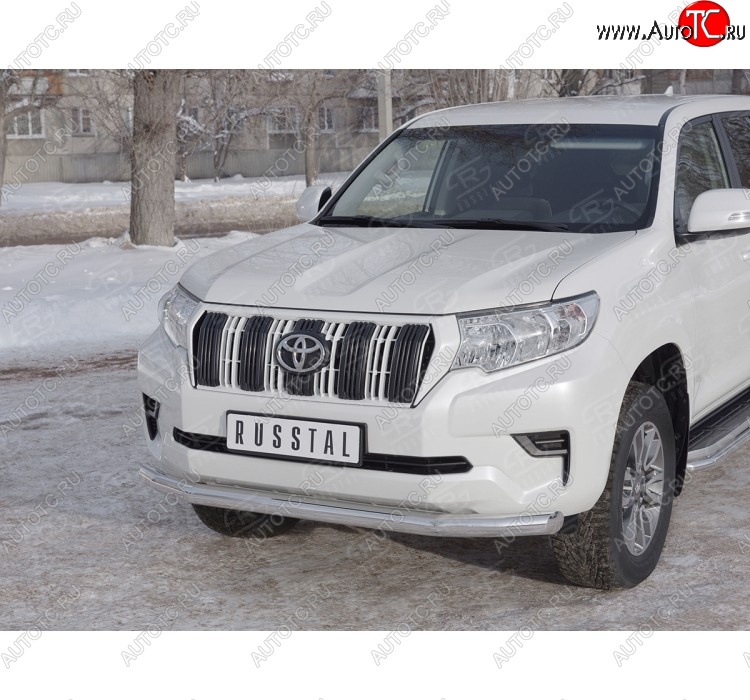 20 999 р. Одинарная защита переднего бампера диаметром 76 мм  Toyota Land Cruiser Prado  J150 (2017-2020) 2-ой рестайлинг  с доставкой в г. Краснодар