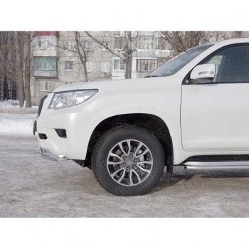 20 999 р. Одинарная защита переднего бампера диаметром 63 мм SLITKOFF Toyota Land Cruiser Prado J150 2-ой рестайлинг (2017-2020)  с доставкой в г. Краснодар. Увеличить фотографию 2