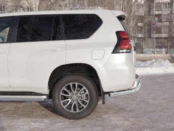 22 549 р. Защита заднего бампера (Ø63 мм, нержавейка) SLITKOFF  Toyota Land Cruiser Prado  J150 (2017-2020) 2-ой рестайлинг  с доставкой в г. Краснодар. Увеличить фотографию 2