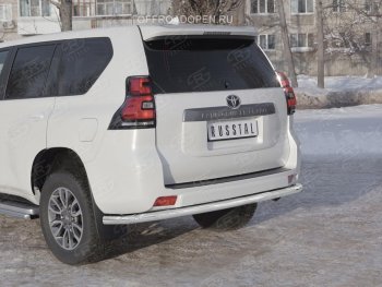 22 549 р. Защита заднего бампера (Ø63 мм, нержавейка) SLITKOFF  Toyota Land Cruiser Prado  J150 (2017-2020) 2-ой рестайлинг  с доставкой в г. Краснодар. Увеличить фотографию 4