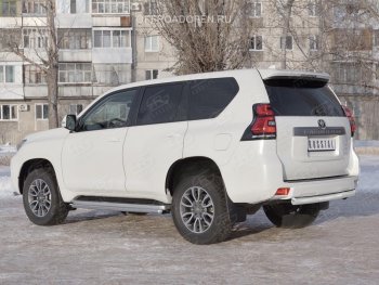 19 549 р. Защита заднего бампера (Ø76 мм, нержавейка) SLITKOFF  Toyota Land Cruiser Prado  J150 (2017-2020) 2-ой рестайлинг  с доставкой в г. Краснодар. Увеличить фотографию 2