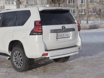 17 399 р. Защита заднего бампера (Ø76 мм, нержавейка) SLITKOFF Toyota Land Cruiser Prado J150 2-ой рестайлинг (2017-2020)  с доставкой в г. Краснодар. Увеличить фотографию 3