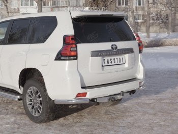 10 999 р. Защита заднего бампера (Ø76 мм уголки, нержавейка) SLITKOFF  Toyota Land Cruiser Prado  J150 (2017-2020) 2-ой рестайлинг  с доставкой в г. Краснодар. Увеличить фотографию 4