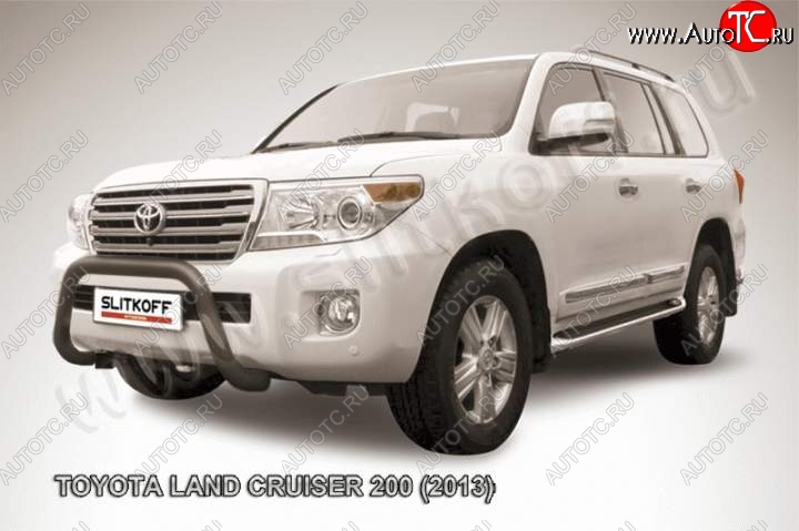 22 999 р. Кенгурятник d76 низкий мини  Toyota Land Cruiser  200 (2012-2015) 1-ый рестайлинг (Цвет: серебристый)  с доставкой в г. Краснодар