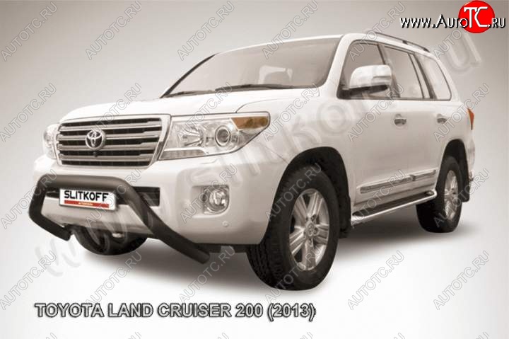 22 999 р. Кенгурятник d76 низкий широкий мини Toyota Land Cruiser 200 1-ый рестайлинг (2012-2015) (Цвет: серебристый)  с доставкой в г. Краснодар