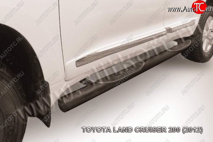 19 899 р. Защита порогов Slitkoff  Toyota Land Cruiser  200 (2012-2015) 1-ый рестайлинг (Цвет: серебристый)  с доставкой в г. Краснодар