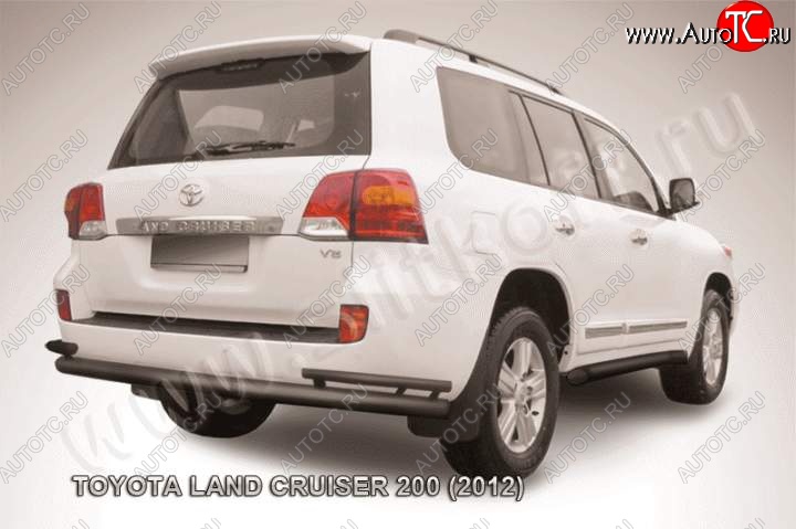 13 949 р. Защита задняя Slitkoff  Toyota Land Cruiser  200 (2012-2015) 1-ый рестайлинг (Цвет: серебристый)  с доставкой в г. Краснодар