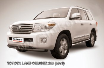 23 699 р. Защита переднего бампера Slitkoff (Ø76 и 57 мм) Toyota Land Cruiser 200 1-ый рестайлинг (2012-2015) (Нержавейка полированная)  с доставкой в г. Краснодар. Увеличить фотографию 2