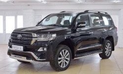 26 499 р. Защита переднего бампера (Ø63 мм с надписью, нержавейка) SLITKOFF  Toyota Land Cruiser  200 (2015-2021) 2-ой рестайлинг  с доставкой в г. Краснодар. Увеличить фотографию 2