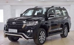 21 599 р. Защита переднего бампера (Ø63 мм волна, нержавейка) SLITKOFF  Toyota Land Cruiser  200 (2015-2021) 2-ой рестайлинг  с доставкой в г. Краснодар. Увеличить фотографию 2