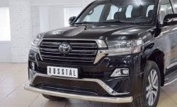 21 549 р. Защита переднего бампера из трубы диаметром 76 мм SLITKOFF (длинная)  Toyota Land Cruiser  200 (2015-2021) 2-ой рестайлинг  с доставкой в г. Краснодар. Увеличить фотографию 3