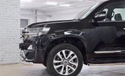 27 599 р. Защита переднего бампера (2 трубыØ76 и 63 мм, нержавейка) SLITKOFF  Toyota Land Cruiser  200 (2015-2021) 2-ой рестайлинг  с доставкой в г. Краснодар. Увеличить фотографию 4