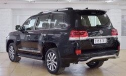 20 999 р. Защита заднего бампера (Ø63 мм волна, нержавейка) SLITKOFF  Toyota Land Cruiser  200 (2015-2021) 2-ой рестайлинг  с доставкой в г. Краснодар. Увеличить фотографию 2