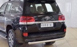 17 899 р. Защита заднего бампера (Ø76 мм дуга, нержавейка) SLITKOFF Toyota Land Cruiser 200 2-ой рестайлинг (2015-2021)  с доставкой в г. Краснодар. Увеличить фотографию 2