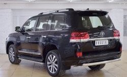 17 899 р. Защита заднего бампера (Ø76 мм дуга, нержавейка) SLITKOFF Toyota Land Cruiser 200 2-ой рестайлинг (2015-2021)  с доставкой в г. Краснодар. Увеличить фотографию 3