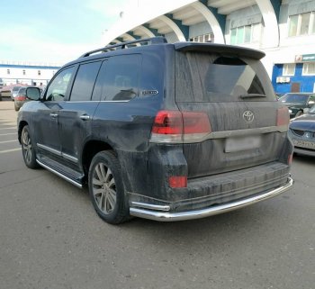 16 749 р. Тройная защита заднего бампера SLITKOFF из труб диаметром 76 и 42 мм SLITKOFF Toyota Land Cruiser 200 2-ой рестайлинг (2015-2021)  с доставкой в г. Краснодар. Увеличить фотографию 2